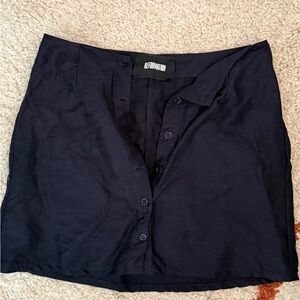 Reformation Linen Navy Skirt